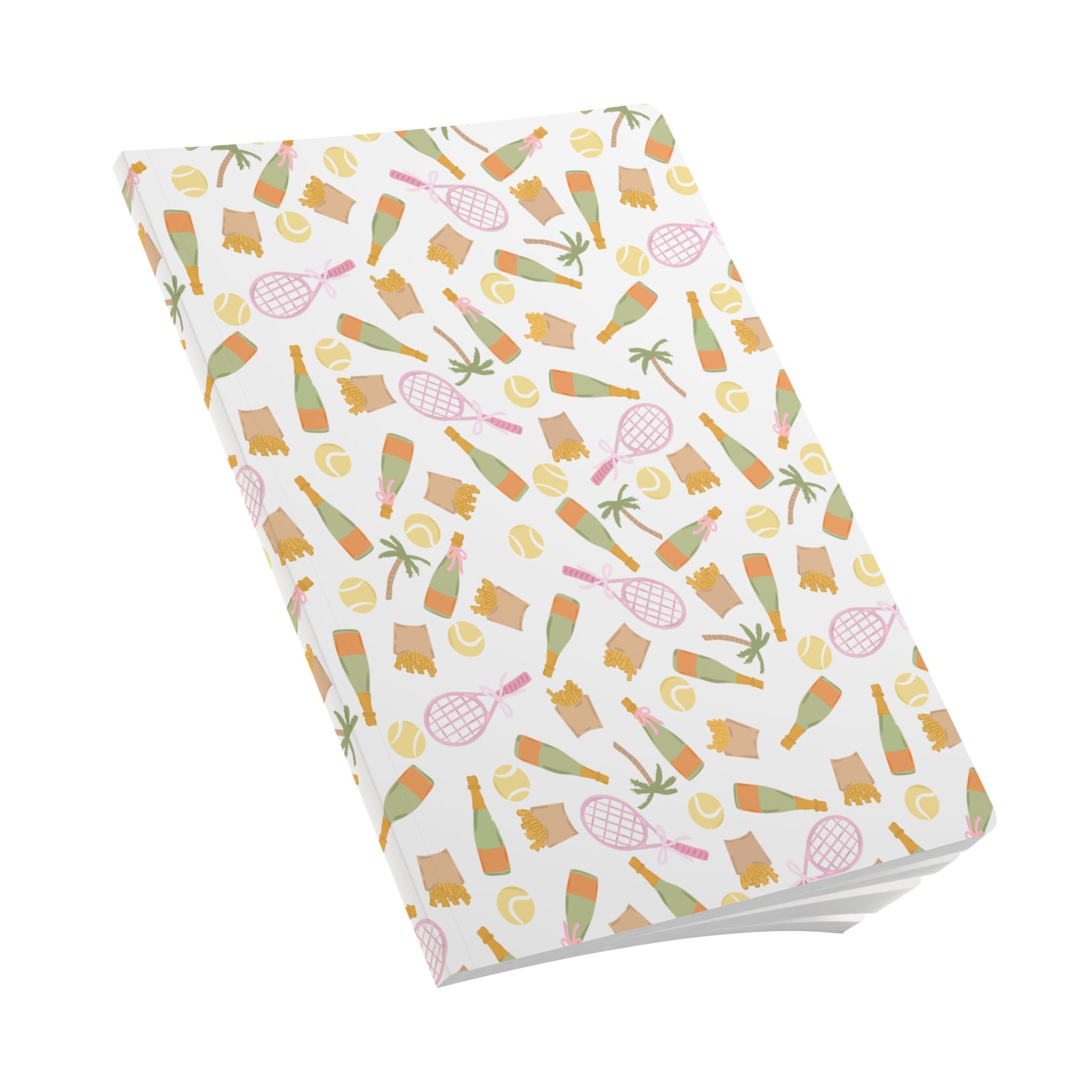 Fries, Fizz, And Forehands Soft Cover Notebook