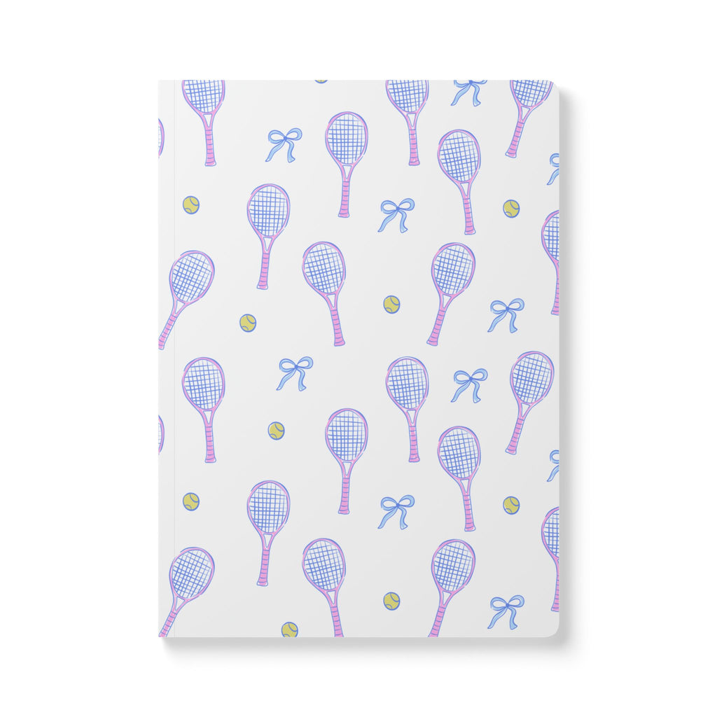 Bows and Backhands Tennis Soft Cover Notebook