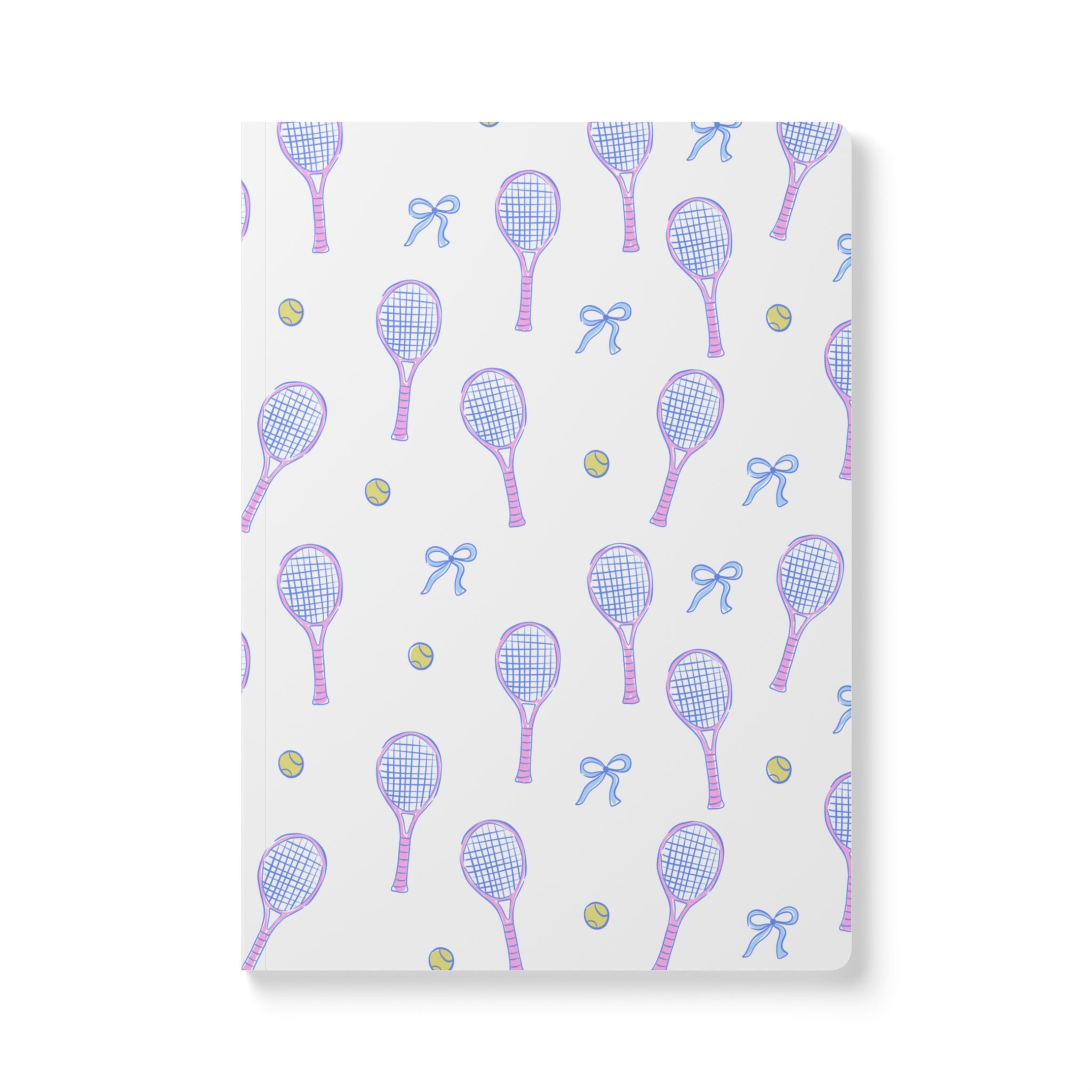 Bows and Backhands Tennis Soft Cover Notebook