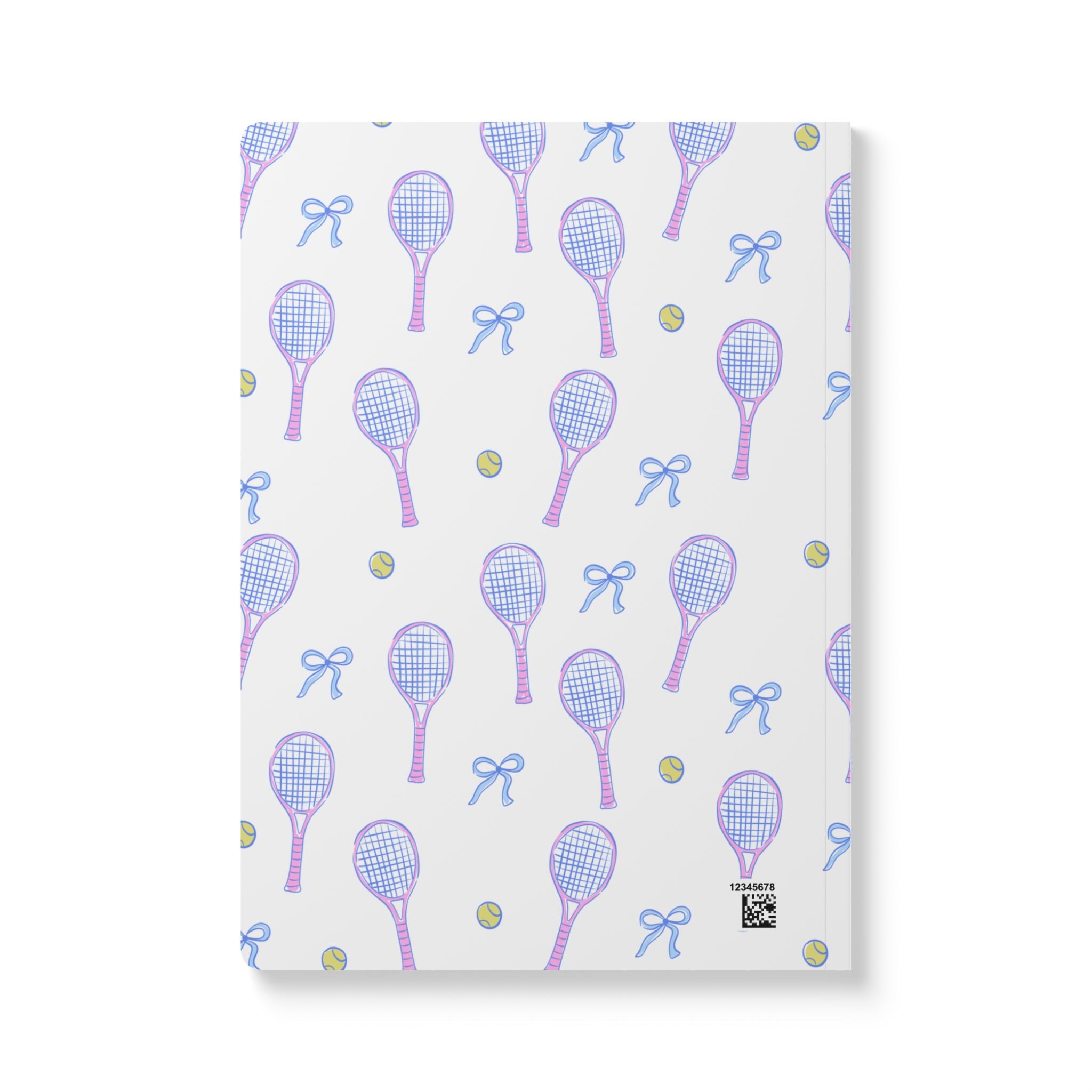 Bows and Backhands Tennis Soft Cover Notebook