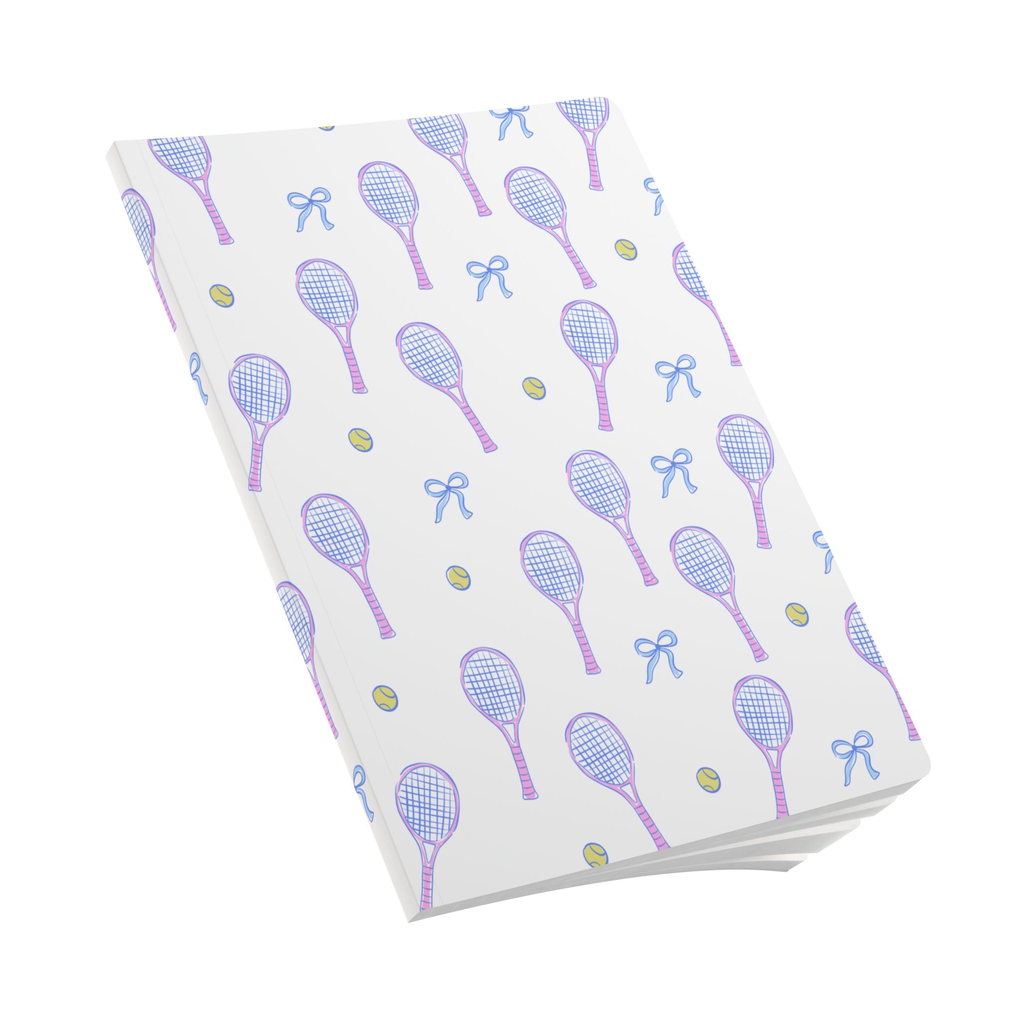 Bows and Backhands Tennis Soft Cover Notebook