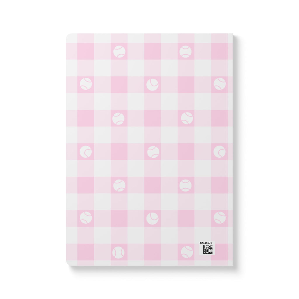 Pink Gingham Tennis Soft Cover Notebook