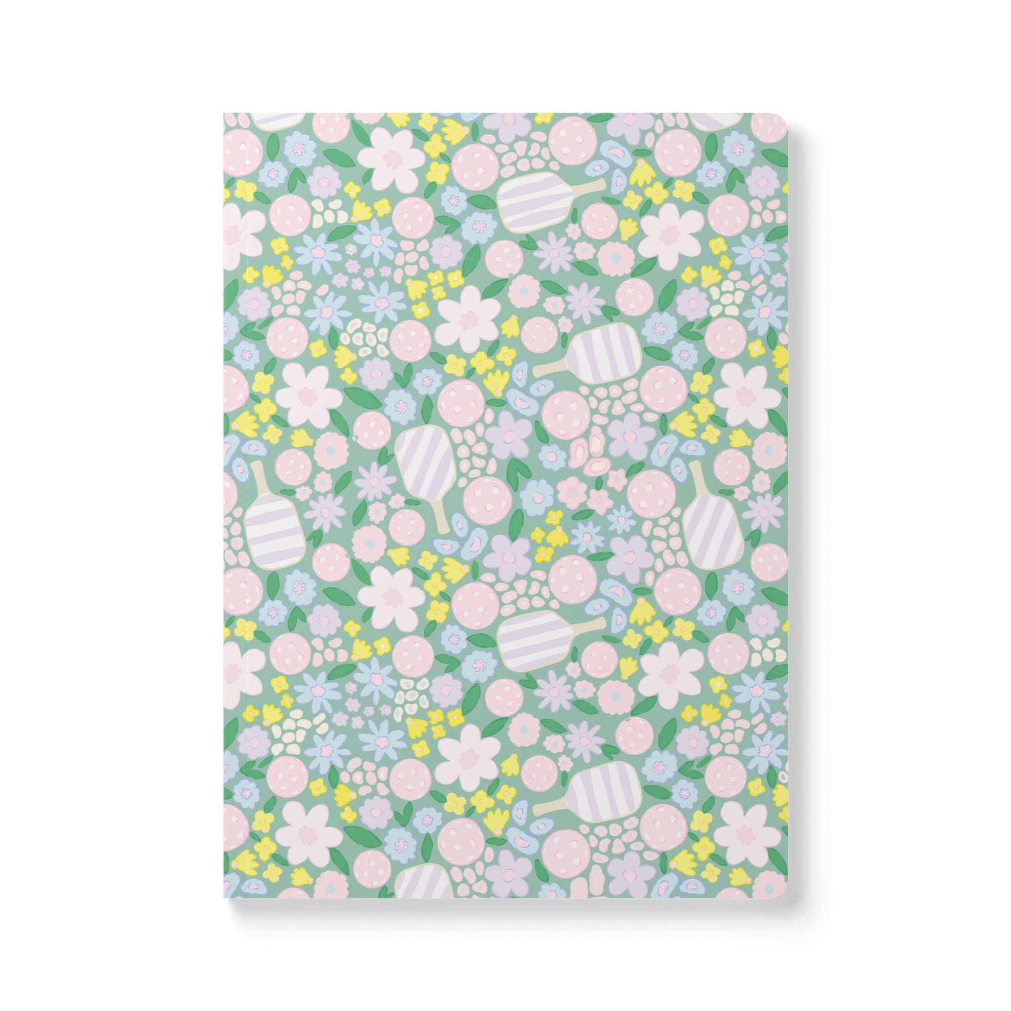 Pedals And Pickleballs Soft Cover Notebook