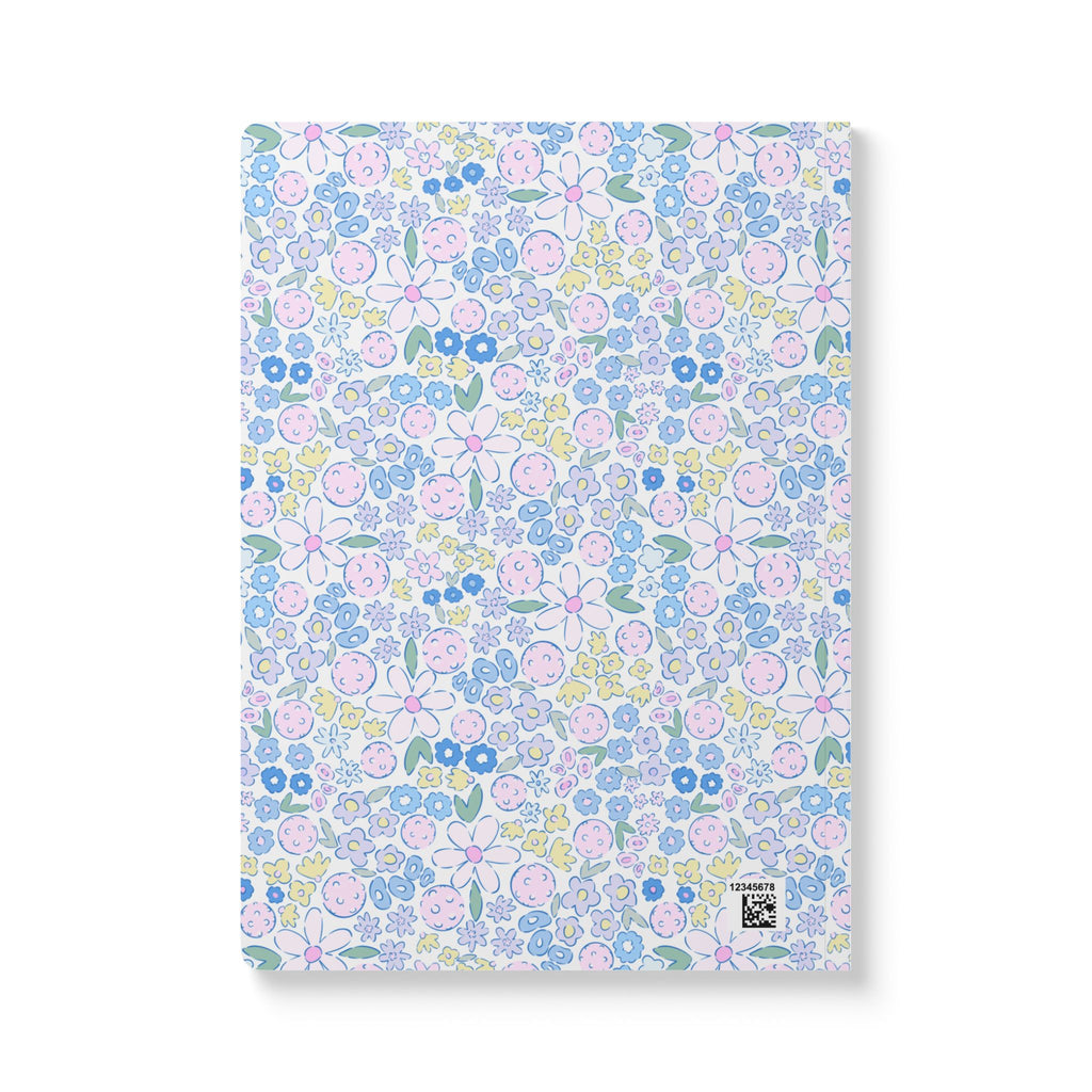 Pastel Floral Pickleball Soft Cover Notebook