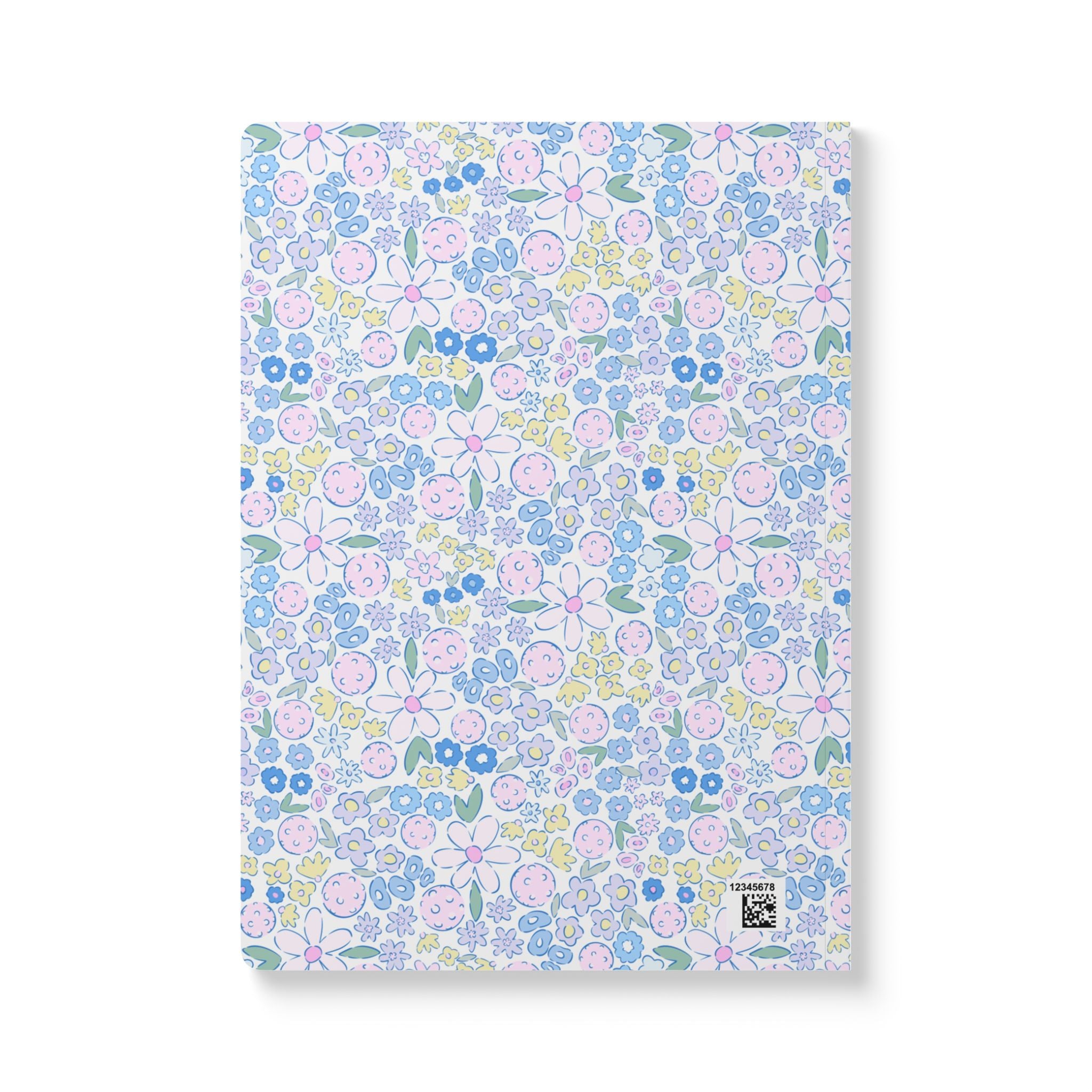 Pastel Floral Pickleball Soft Cover Notebook