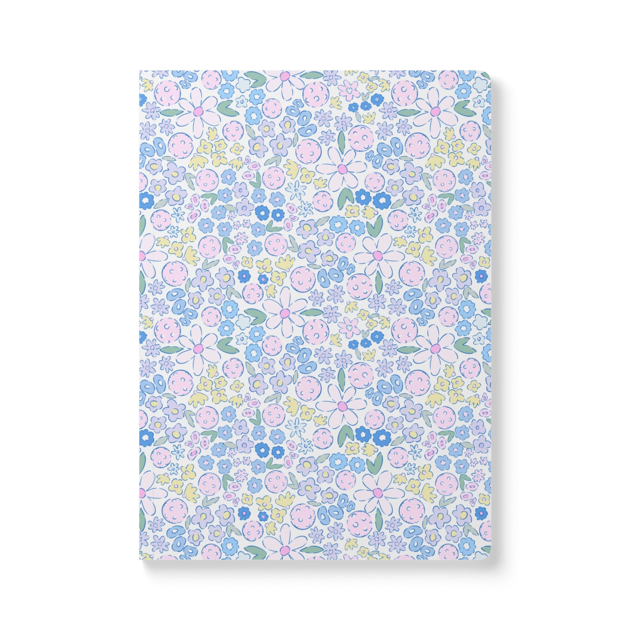 Pastel Floral Pickleball Soft Cover Notebook