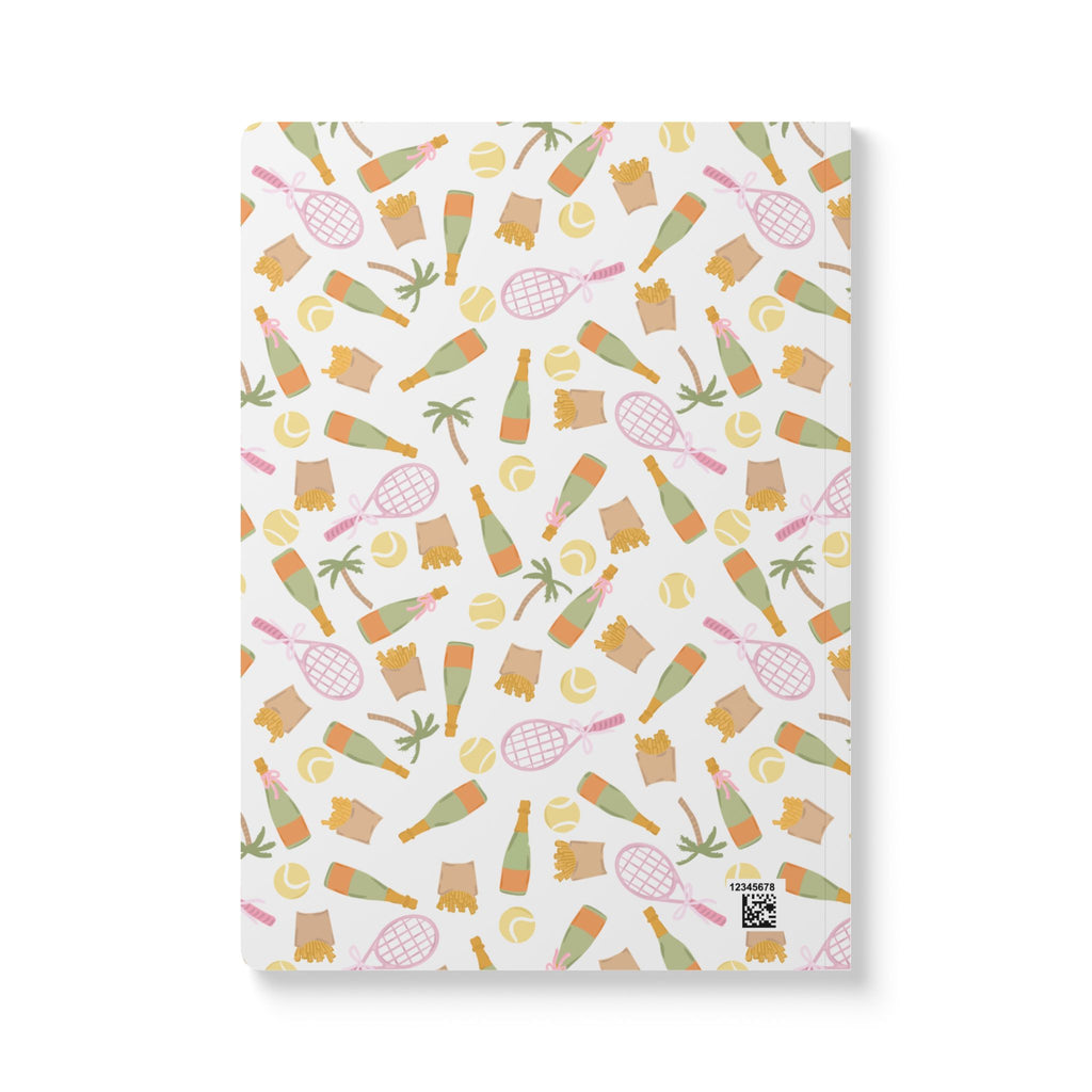 Fries, Fizz, And Forehands Soft Cover Notebook